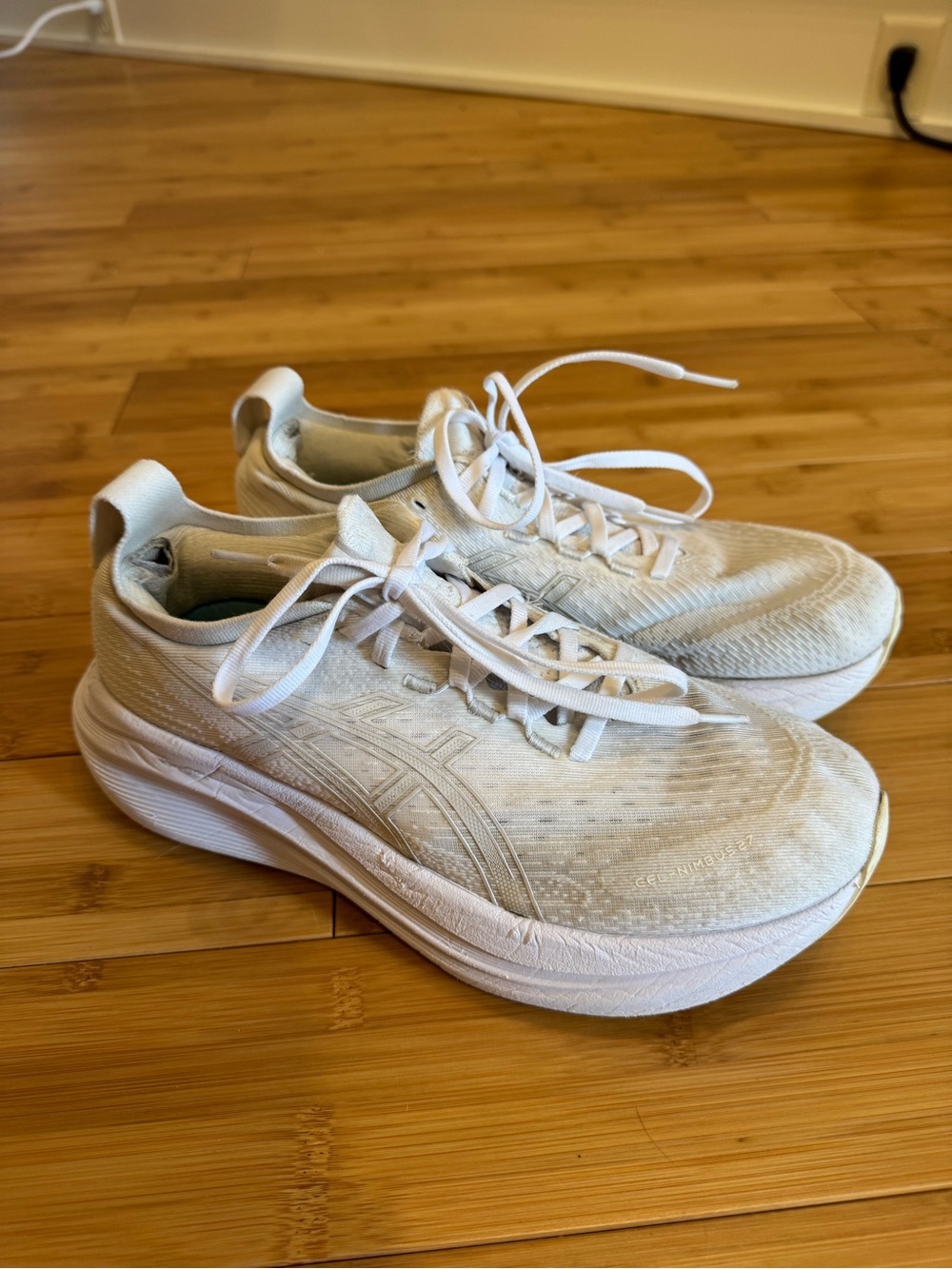 Women’s White Asics Gel Nimbus Platform Running Shoes - SIZE 9